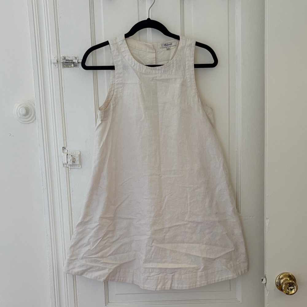 Cotton-linen a line mini dress